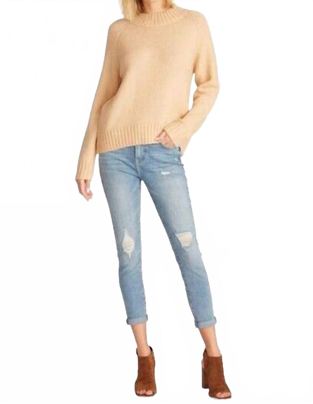 NEW VIGOSS mossy mock neck sweater in rustcopper